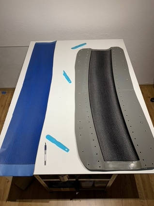 Prepreg into Mould for Toyota Supra Wing Project