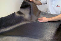 Laying up the fabric for the hood skin