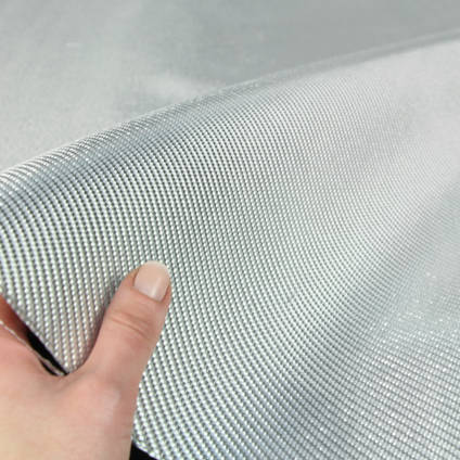 290g 2x2 Twill Alufiber Silver Glass In Hand
