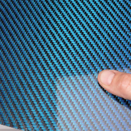 Blue Carbon FIbre Cloth 2/2 Twill Cured Laminate Sample