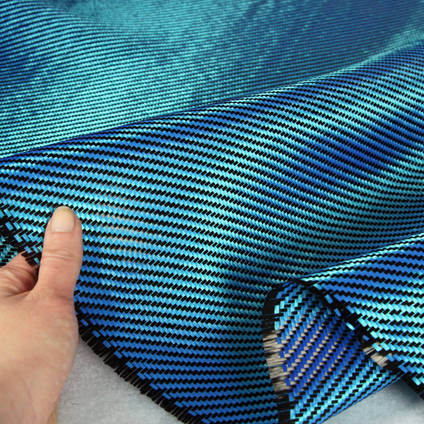 Blue Carbon Fiber Cloth 2x2 Twill In Hand