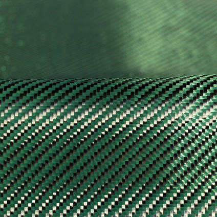 Green Carbon Fiber Cloth 2x2 Twill On Roll Abstract