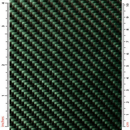 Green Carbon Fiber Cloth 2x2 Twill