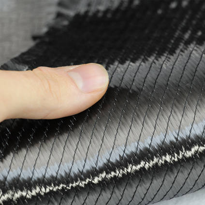 300gsm Biaxial Carbon Fiber Reinforcement - In Hand Closeup