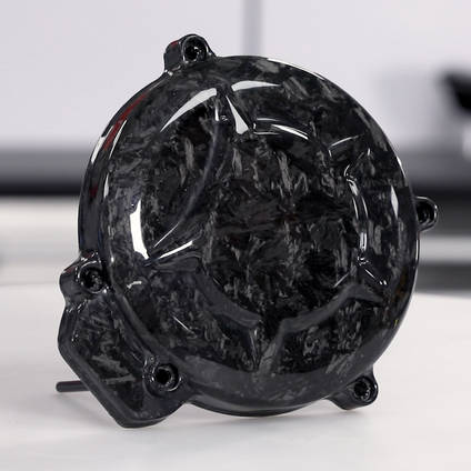 Forged Carbon Fiber Flywheel Cover Made Using CT12 Chopped Carbon Fiber Tow