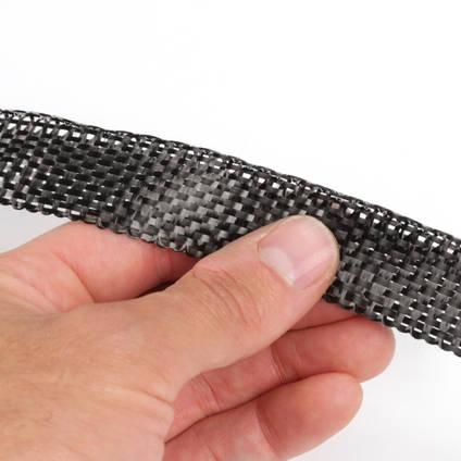 25mm Plain Weave Carbon Fiber Tape Between Fingers