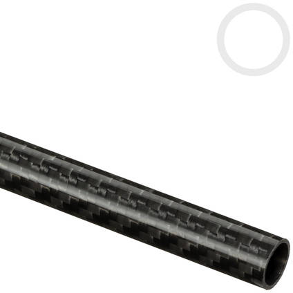 12mm (10mm) Woven Finish Roll Wrapped Carbon Fiber Tube