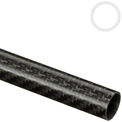 16mm (14mm) Woven Finish Roll Wrapped Carbon Fiber Tube