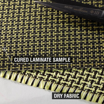 188g Plain Weave 3k Carbon Kevlar Cured Laminate Sample