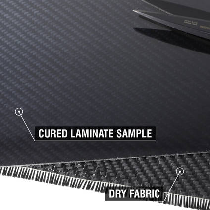 200g 2x2 Twill Black Diolen Cured Laminate Sample
