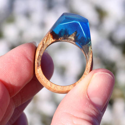 Salvaged Wood and Resin Ring Made Using GlassCast 10 Epoxy Resin