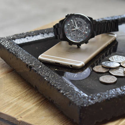 Vanity Tray Made Using Concrete and GlassCast® 3 Clear Epoxy Coating Resin by Sean Hancocks