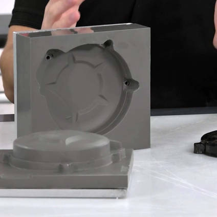 Two Halves of a Split Compression Mould Made Using TC80 Tool Cast Epoxy Casting Resin