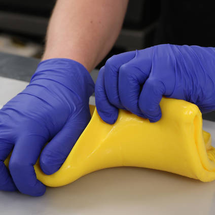 Handling uncured silicone intensifier compound