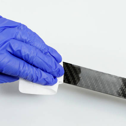 Bond Preparation Cleaning Carbon Fibre with Alcohol Wipe