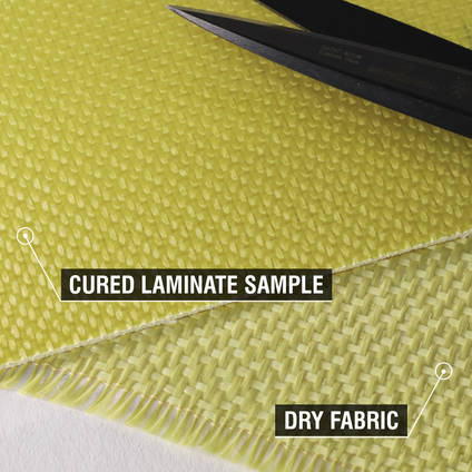 175g Satin Weave Kevlar Cloth Cured Laminate Sample