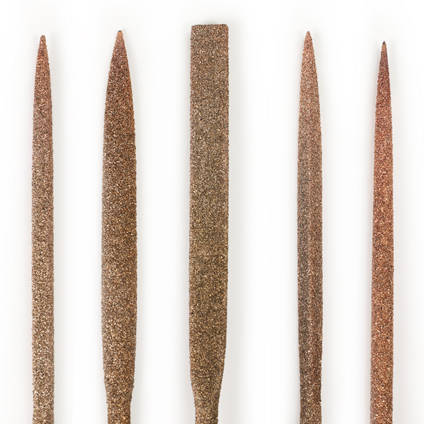 Perma-Grit Set of 5 Large Needle Files Including Handle Closeup