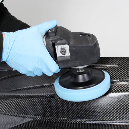 Using a Medium Soft (Blue) Polishing Pad in a Power Polisher