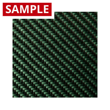 210g 2x2 Twill 3k Carbon Fiber Green - SAMPLE
