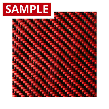 210g 2x2 Twill 3k Carbon Fiber Red - SAMPLE