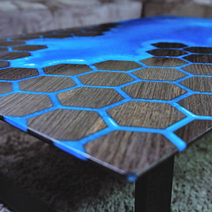 Bog Oak and Honeycomb Table by Special Works