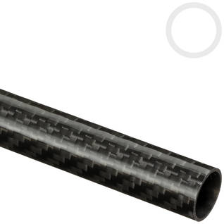 16mm/14mm (0.630"/0.551") Woven Finish Roll Wrapped Carbon Fiber Tube Thumbnail