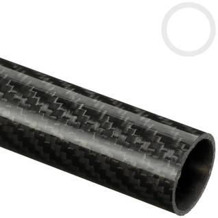 25mm/22mm (0.984"/0.866") Woven Finish Roll Wrapped Carbon Fiber Tube Thumbnail