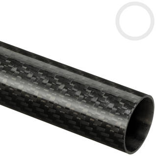 25mm/23mm (0.984"/0.906") Woven Finish Roll Wrapped Carbon Fiber Tube Thumbnail