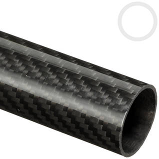 30mm/27mm (1.181"/1.063") Woven Finish Roll Wrapped Carbon Fiber Tube Thumbnail