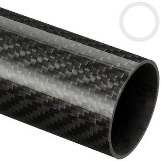 40mm/37mm (1.575"/1.457") Woven Finish Roll Wrapped Carbon Fiber Tube Thumbnail