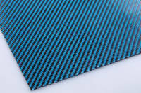 Blue Carbon FIbre Cloth 2/2 Twill Cured Laminate Sample Thumbnail