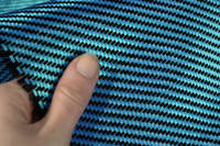 Blue Carbon Fiber Cloth 2x2 Twill In Hand Closeup Thumbnail