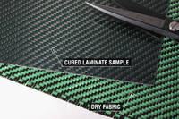 Green Carbon Fiber Cloth 2x2 Twill Cured Laminate Sample Thumbnail