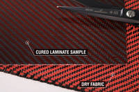 Red Carbon Fiber Cloth 2x2 Twill Cured Laminate Sample Thumbnail