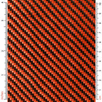 210g Carbon Fiber/Orange Kevlar Hybrid Fabric with Rulers Thumbnail