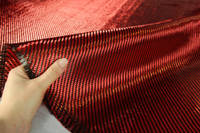 Red Carbon Fiber Cloth 2x2 Twill In Hand Thumbnail