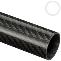 30mm (27mm) Woven Finish Roll Wrapped Carbon Fiber Tube Thumbnail