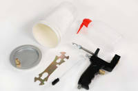 CG110 Gelcoat Spray Gun with Accessories Shown from Above Thumbnail