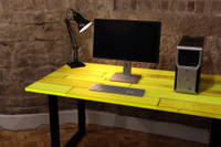 Neon Plank Table Created Using GlassCast 3 Epoxy Coating Resin and Neon Tinting Pigments Thumbnail
