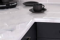 White Marble Effect Resin Countertop - Closeup Thumbnail