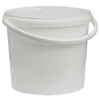5L (1.3gal) White Plastic Mixing Bucket with Lid Thumbnail