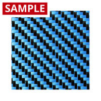 210g (6.2oz) 2x2 Twill 3k Carbon Fiber Blue - SAMPLE Thumbnail