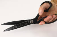 Professional 10 Inch Carbon Fiber Composites Shears in Hands Thumbnail