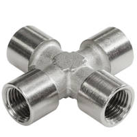 4 Way Female Cross 1/4 BSP Fitting Thumbnail